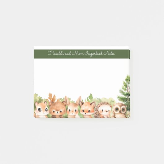 Bosdieren Bosbaby en Moeder Post-it® Notes (Voorkant)