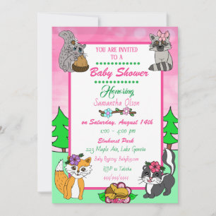 Bosdieren Bosdieren Baby Shower   Kaart