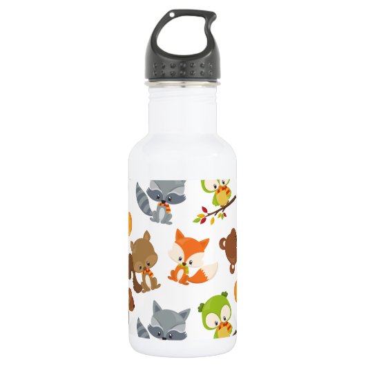 Bosdieren, bosdieren, herfstdieren waterfles (Voorkant)