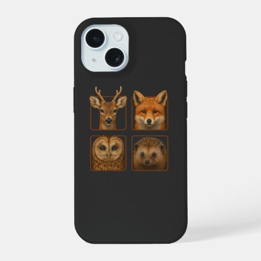 Bosdieren Bosdieren Herten Vos Uil Hed iPhone 15 Case (Achterkant)