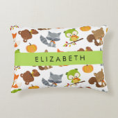 Bosdieren, bosdieren, Jouw naam Accent Kussen (Voorkant)