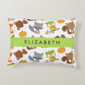 Bosdieren, bosdieren, Jouw naam Accent Kussen (Achterkant)