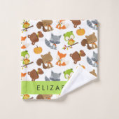 Bosdieren, bosdieren, Jouw naam Bad Handdoek (Wasdoekje)