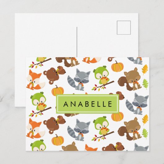 Bosdieren, bosdieren, Jouw naam Briefkaart (Voorkant / Achterkant)