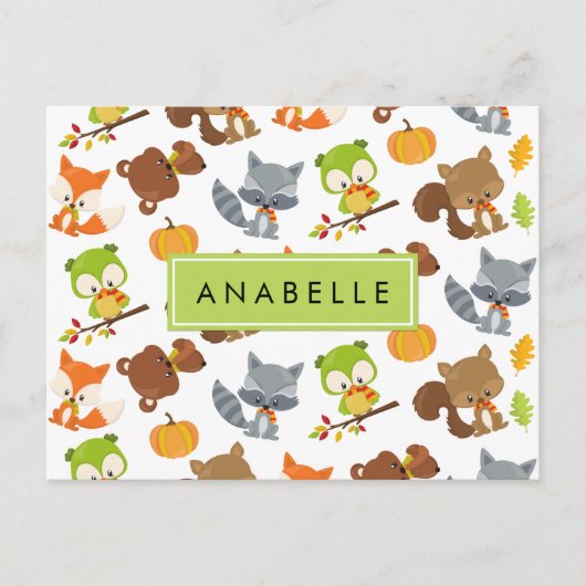 Bosdieren, bosdieren, Jouw naam Briefkaart (Voorkant)