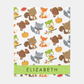 Bosdieren, bosdieren, Jouw naam Fleece Deken (Voorkant)