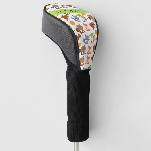 Bosdieren, bosdieren, Jouw naam Golfheadcover (Schuin)