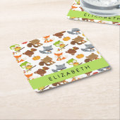 Bosdieren, bosdieren, Jouw naam Kartonnen Onderzetters (Schuin)