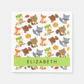 Bosdieren, bosdieren, Jouw naam Servet (Voorkant)