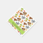 Bosdieren, bosdieren, Jouw naam Servet (Hoek)