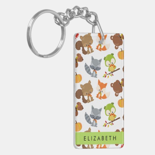 Bosdieren, bosdieren, Jouw naam Sleutelhanger (Voorkant Links)