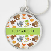 Bosdieren, bosdieren, Jouw naam Sleutelhanger (Voorkant)