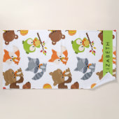 Bosdieren, bosdieren, Jouw naam Strandlaken (Voorkant)