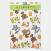 Bosdieren, bosdieren, Jouw naam Theedoek (Verticaal)