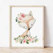 Bosdieren, bosdieren, roze bloemen muurkunst sets