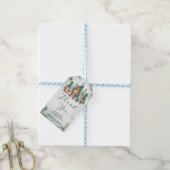 Bosdieren bosgroen Baby shower Cadeaulabel (Met Touw)