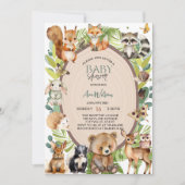 Bosdieren Boshoutsnede baby shower Kaart (Voorkant)