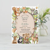 Bosdieren Boshoutsnede baby shower Kaart (Staand voorkant)