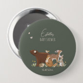 Bosdieren Bosvrienden Baby Shower Ronde Button 4,0 Cm (Voorkant /achterkant)