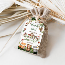 Bosdieren Botanische Baby Shower Bedankt Cadeaulabel