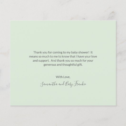 Bosdieren Budget Baby Shower Bedankkaart (Achterkant)