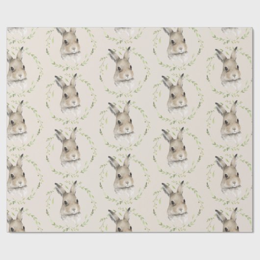 Bosdieren Bunny Rabbit Cadeaupapier (Vlak)