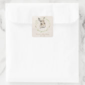 Bosdieren Bunny Rabbit Waterverf Baby shower Vierkante Sticker (Tas)