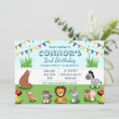 Bosdieren Cartoon Kind Verjaardag Personaliseren Kaart (Staand voorkant)