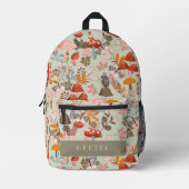 Bosdieren & champignonthee Groen Bedrukte Rugzak (Voorkant)