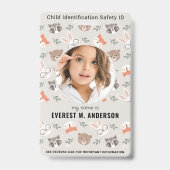 Bosdieren Cute Aangepast Modern Foto Kinder ID Badge (Voorzijde)