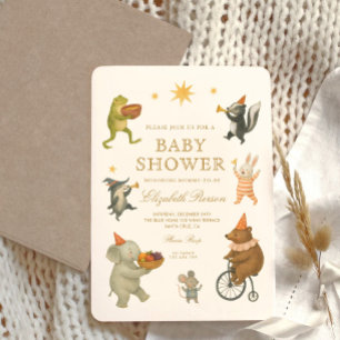 Bosdieren Cute Circus Baby Shower  Kaart