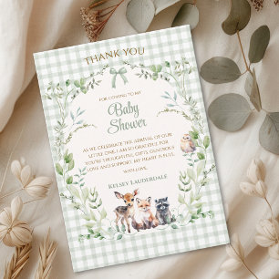 Bosdieren Cute Geslacht Neutrale Baby Shower Bedankkaart