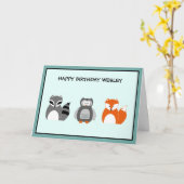 Bosdieren Cute Verjaardagskaart Kaart (Gele Bloem)