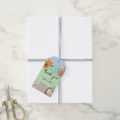 Bosdieren - dank u baby shower cadeaulabel (Met Touw)