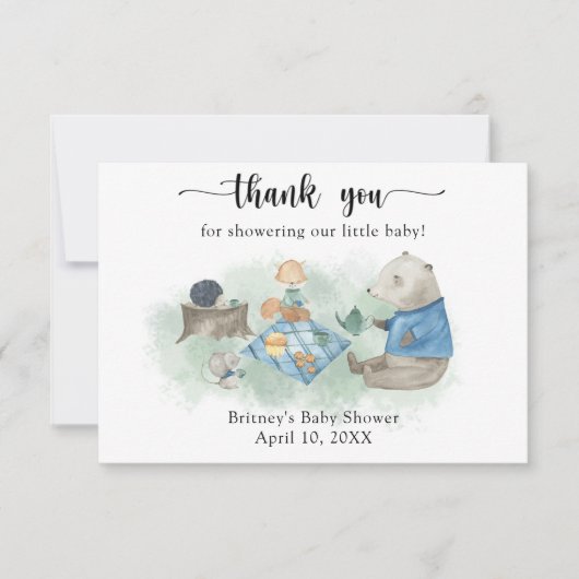 Bosdieren - dank u bedankkaart (Voorkant)