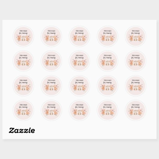 Bosdieren Dank u Stickers | Rustic Pink (Vel)