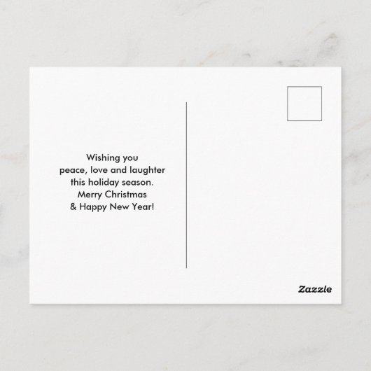 Bosdieren dansen rond de kerstboom briefkaart (Achterkant)