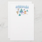Bosdieren dansen rond de kerstboom briefpapier (Voorkant / Achterkant)