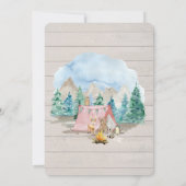 Bosdieren Der Beer Floral Rustisch Baby shower Kaart (Achterkant)