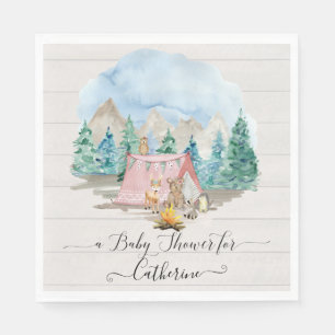 Bosdieren Der Beer Floral Rustisch Baby shower Servet