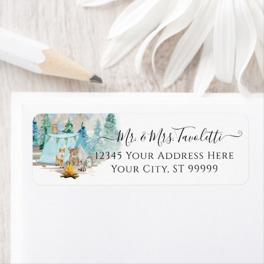 Bosdieren Der Beer Woodland Baby shower Labs Etiket (Insitu)