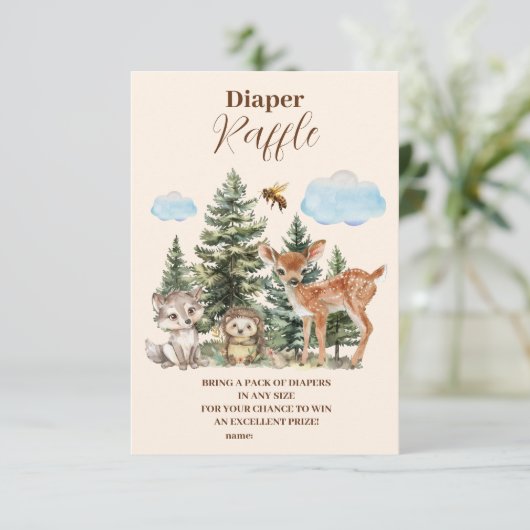 Bosdieren Diapper Raffle Informatiekaartje (Staand voorkant)