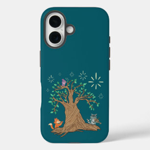 Bosdieren die muziek spelen Houtland volks kunst iPhone 16 Hoesje