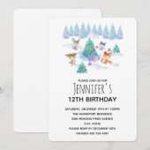 Bosdieren die rond voor boomverjaardag dansen kaart (Voorkant / Achterkant)