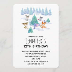 Bosdieren die rond voor boomverjaardag dansen kaart