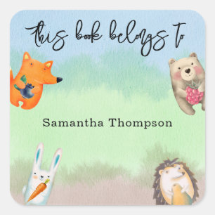 Bosdieren - dit boek behoort tot vierkante sticker