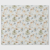 Bosdieren Dusty Blue Christmas Cadeaupapier (Vlak)