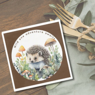 Bosdieren egel feestdecoratie eetservies servet