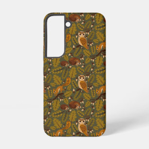 Bosdieren en Bladeren Patroon Samsung Galaxy Hoesje