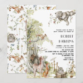 Bosdieren en Forest Friends Baby shower Kaart (Voorkant / Achterkant)